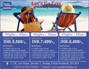 Goa Tour Package  with Republic holidays Travel