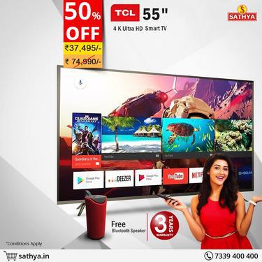 TCL 55 UHD Smart LED TV 50 Offer SATHYA Online