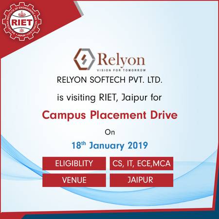 Campus Drive at RIET Jaipur - Relyon Softech Pvt. Ltd.