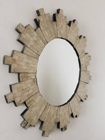 Mirror decorated with bone