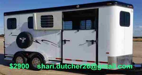 87-drop down rear windows 7'8" tall, 2 horse trailer 633Kj