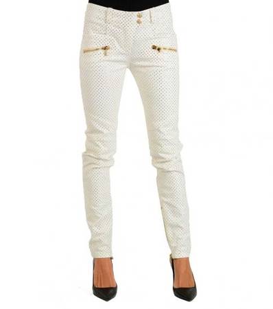 BALMAIN White Glitter Jeans