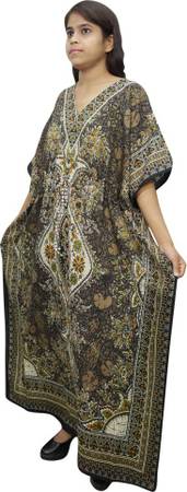 Womens Viscose Printed Kimono Kaftan Dress