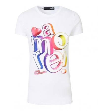 LOVE MOSCHINO White A'More Logo Graphic T-Shirt