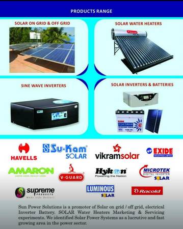 For all types of solar projects Contact Sun power solutions