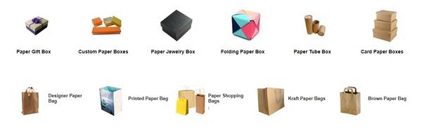Paper Bags and Boxes Suppliers or Manufacturers