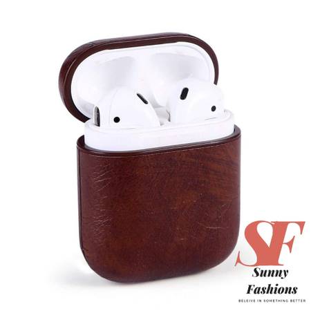 Vintage Apple Airpods Leather Covers | Hard Leather | Dark