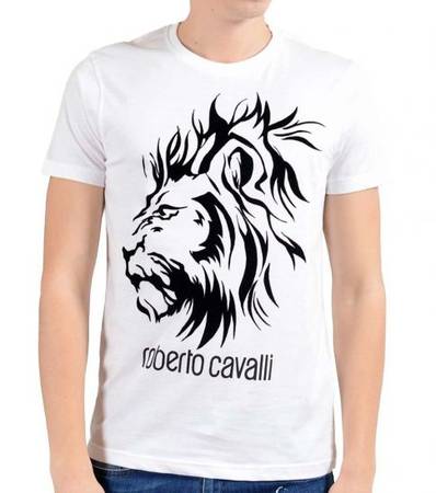 ROBERTO CAVALLI White Lion Logo T-Shirt
