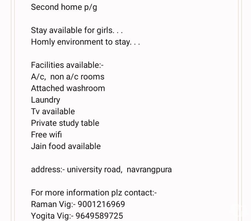 Looking for homely stay? Here we have amazing pg for girls