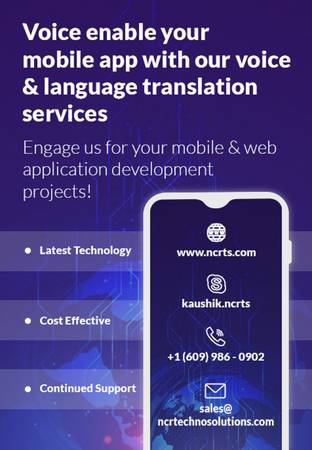 Voice enable mobile app with language translation services