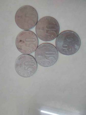 old 50 paise coins