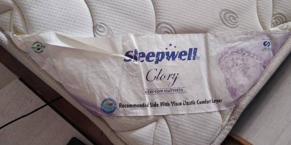 5X6.5 Sleepwell Coir with Memory Foam Mattress 3 yr old with