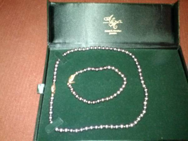 authentic grey pearl necklace
