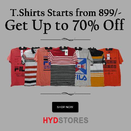 Buy Men's Round Neck T-shirts at Hydstores.com in Hyderabad