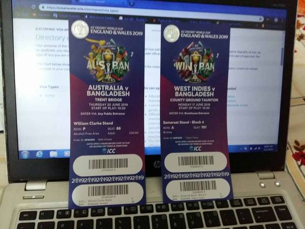 Bangladesh VS Australia & West indies match tickets