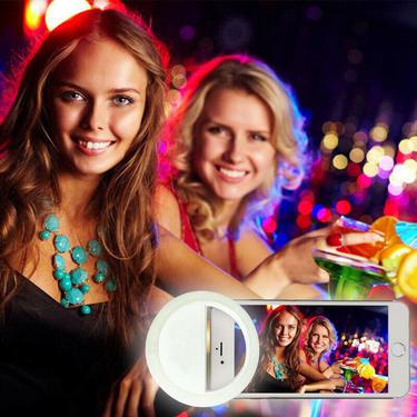 USB Rechargeable Selfie LED Ring Fill Light for iPhone Andro