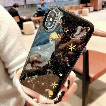 Glitter Space Planet Phone Cases For iPhone