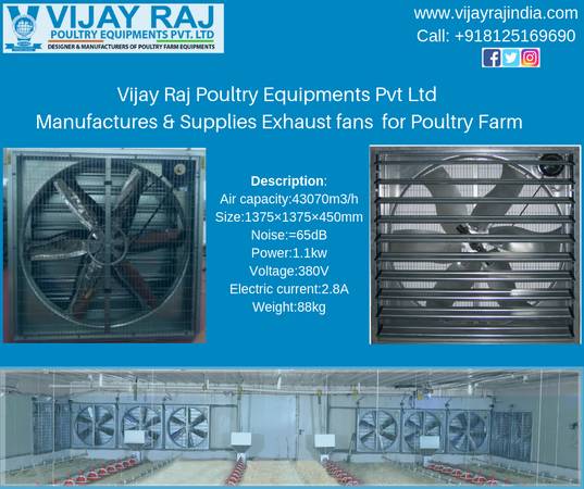 Vijay Raj India Present Exhaust fans for Poultry Farm.