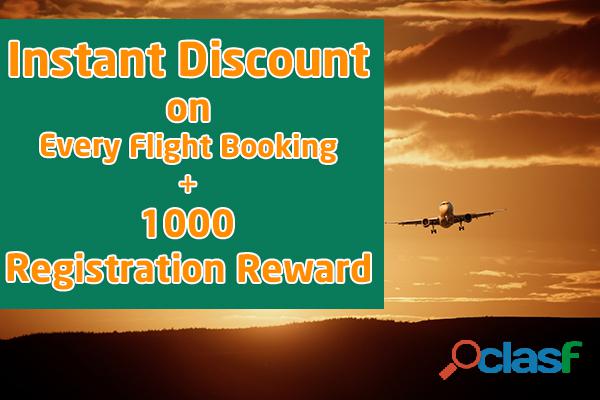 Grab instant discount on all flight ticket bookings