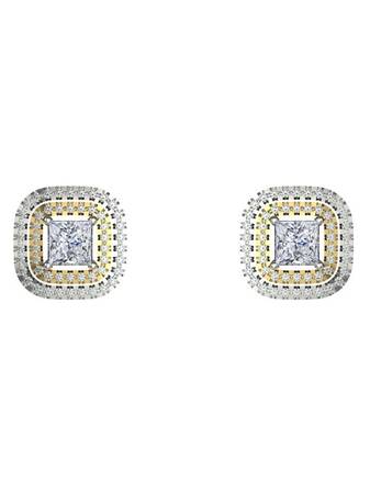 Buy White Gold Princess Cut Earrings Online |