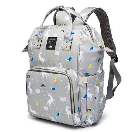 Baby Diaper Bag For Traveling Unicorn Gray