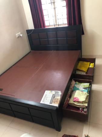 Queen size wooden cot for immediate sale(without mattress)