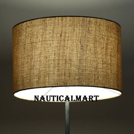 NAUTICALMART Handloom Fabric Brown LAMPSHADE for