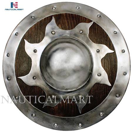 NauticalMart Medieval Steel Sun Buckler Shield 24" -