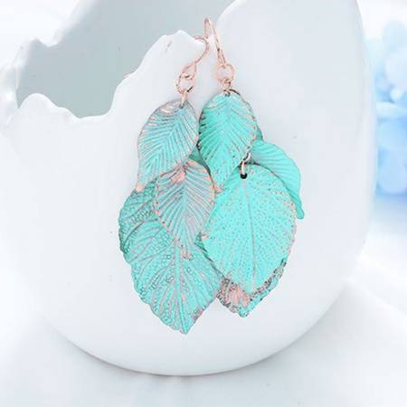 Turquoise Multi Leaf Earrings