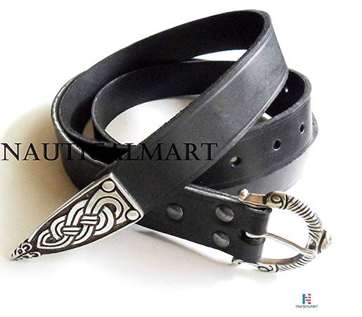 NAUTICALMART Medieval Leather Belt 165 x 3 x 0.3 cm Black