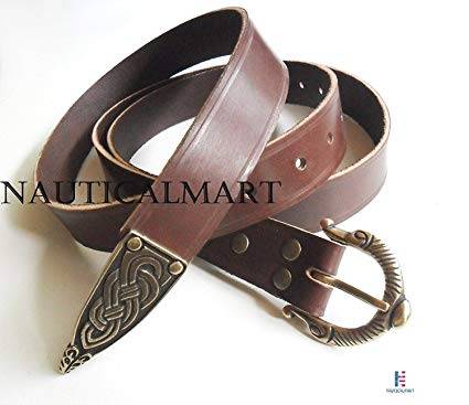 NAUTICALMART Medieval Leather Belt 165 x 3 x 0.3 cm Brown