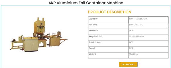 Aluminium foil container machine | AKR Paper cup | Akr