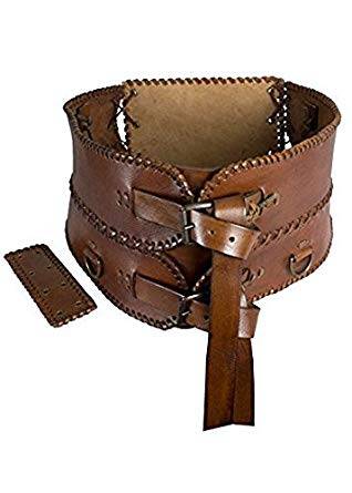 Leather LARP Medieval Bodice Belt Waistbelt Waist Belt Brown
