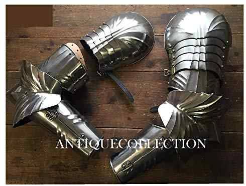 Medieval Gothic Pauldrons Complete Arm Set LARP Armour