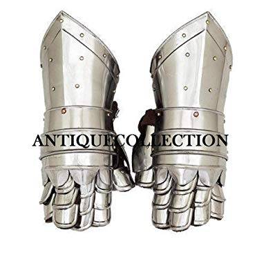 Medieval Gauntlets Armor Metal Plate Pair Gloves Knight