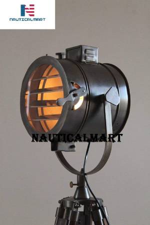 NauticalMart Antique Tripod Floor Lamp, Industrial Vintage