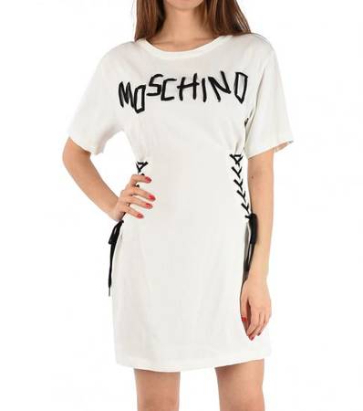 MOSCHINO White Embroidered Mini Dress