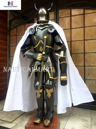 NauticalMart Medieval Knight Gothic Full Suit of Armor Horns