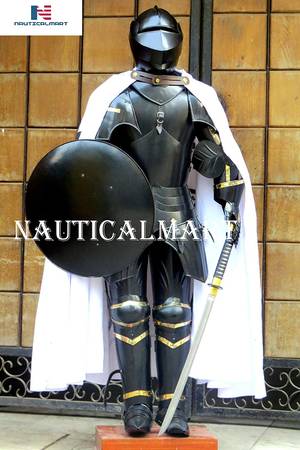 NauticalMart Medieval Knight Suit of Armor Shield, Cloak