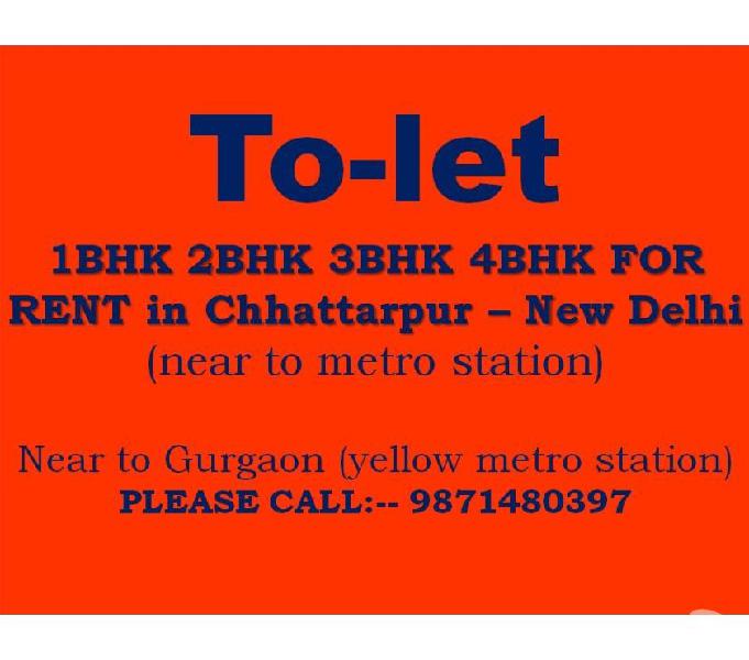 all type flats for rent in chattarpur
