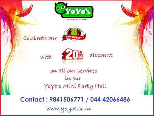 Yoyos party hall to YoYo events and YoYos catering