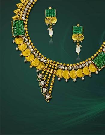Buy now collection of Laxmi haar and coin necklace at best