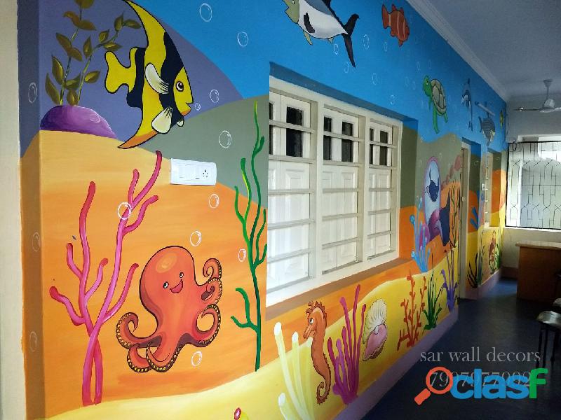 Play School Animation Wall Painting in Hyderabad