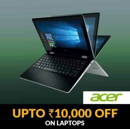 Enjoy Upto Rs.  Off on Acer Laptops