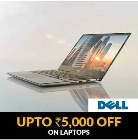 Enjoy Upto Rs.  Off on Dell Laptops