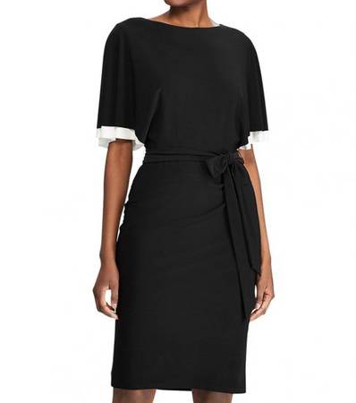 RALPH LAUREN Black Tiered-Sleeve Jersey Dress