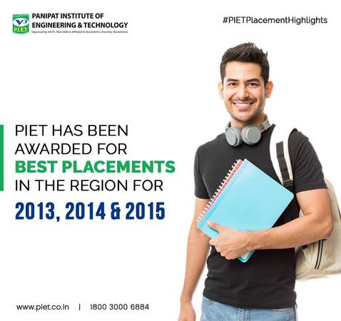 PIET has been Awarded for Best Placements