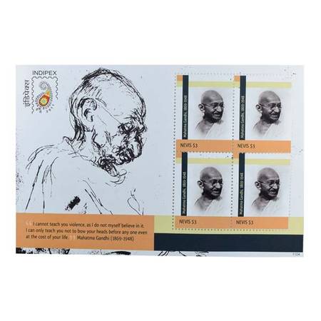 Buy Mahatma Gandhi Postage Stamp Sheetlet of Nevis Online