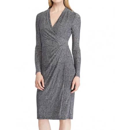 RALPH LAUREN Grey Jersey Long-Sleeve Dress