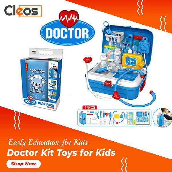 Kids Doctor Kit 17 Pcs Blue Cleos
